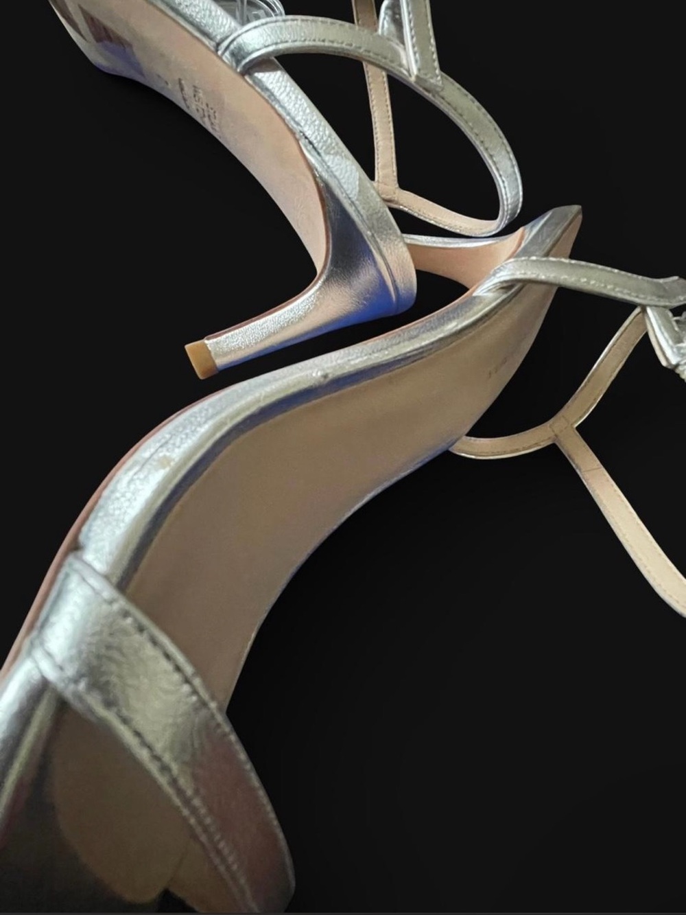 Stuart Weitzman Dancer Metallic Leather Stilletto Sandal - Picture 9 of 13